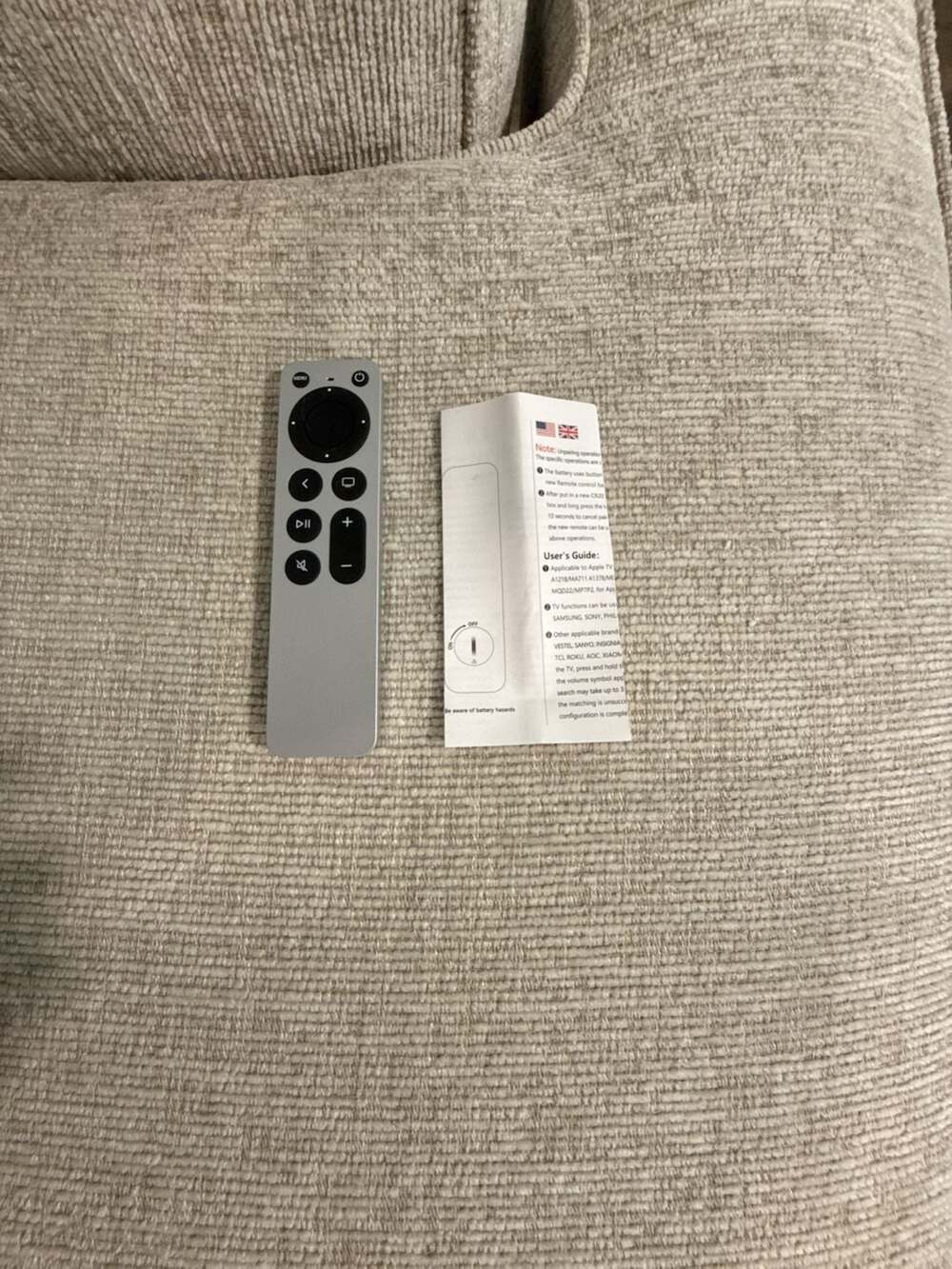 Apple TV Remote Replacement Silver Aluminum